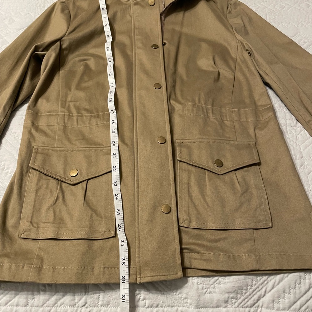 INC International Concepts Khaki Utility Jacket with Lace-Up Details - Picture 7 of 7